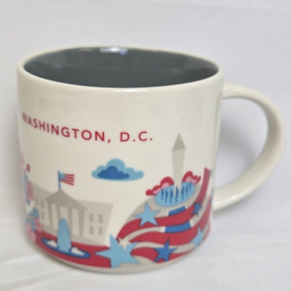 Starbucks Washington DC You Are Here Series Mug 14 fl oz 2015 White Grey